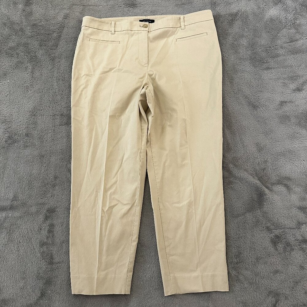 Ann Taylor 2025 The Cotton Crop Pants Khaki Women's size 14